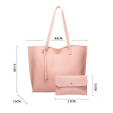 Maxbell Women PU Leather Tote Purse Set Top Handle Shoulder Hobo Bag for Girls Pink