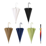 Maxbell Long Handle Umbrella Rain Umbrellas Travel Umbrella Lightweight for Climbing White