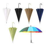 Maxbell Long Handle Umbrella Rain Umbrellas Travel Umbrella Lightweight for Climbing White