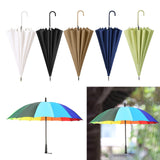 Maxbell Long Handle Umbrella Rain Umbrellas Travel Umbrella Lightweight for Climbing White