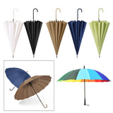 Maxbell Long Handle Umbrella Rain Umbrellas Travel Umbrella Lightweight for Climbing White