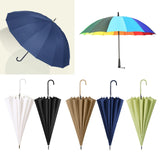 Maxbell Long Handle Umbrella Rain Umbrellas Travel Umbrella Lightweight for Climbing White