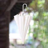 Maxbell Long Handle Umbrella Rain Umbrellas Travel Umbrella Lightweight for Climbing White