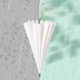 Maxbell Long Handle Umbrella Rain Umbrellas Travel Umbrella Lightweight for Climbing White