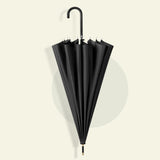 Maxbell Long Handle Umbrella Rain Umbrellas Travel Umbrella Lightweight for Climbing Black