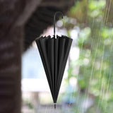 Maxbell Long Handle Umbrella Rain Umbrellas Travel Umbrella Lightweight for Climbing Black