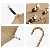 Maxbell Long Handle Umbrella Rain Umbrellas Travel Umbrella Lightweight for Climbing Champagne Yellow