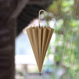 Maxbell Long Handle Umbrella Rain Umbrellas Travel Umbrella Lightweight for Climbing Champagne Yellow