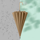 Maxbell Long Handle Umbrella Rain Umbrellas Travel Umbrella Lightweight for Climbing Champagne Yellow