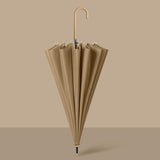 Maxbell Long Handle Umbrella Rain Umbrellas Travel Umbrella Lightweight for Climbing Champagne Yellow