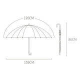 Maxbell Long Handle Umbrella Rain Umbrellas Travel Umbrella Lightweight for Climbing Blue