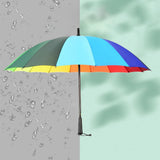 Maxbell Long Handle Umbrella Rain Umbrellas Travel Umbrella Lightweight for Climbing Colorful