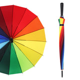 Maxbell Long Handle Umbrella Rain Umbrellas Travel Umbrella Lightweight for Climbing Colorful