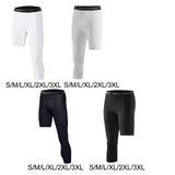 Maxbell Mens Athletic Pants Workout Leggings for Basketball Training Fitness S White Left Long