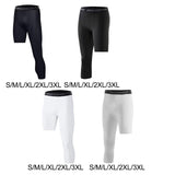 Maxbell Mens Athletic Pants Workout Leggings for Basketball Training Fitness S White Left Long