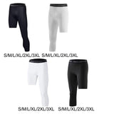 Maxbell Mens Athletic Pants Workout Leggings for Basketball Training Fitness S White Left Long