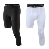 Maxbell Mens Athletic Pants Workout Leggings for Basketball Training Fitness S White Left Long