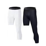 Maxbell Mens Athletic Pants Workout Leggings for Basketball Training Fitness S White Left Long