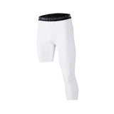 Maxbell Mens Athletic Pants Workout Leggings for Basketball Training Fitness S White Left Long