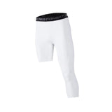 Maxbell Mens Athletic Pants Workout Leggings for Basketball Training Fitness S White Left Long