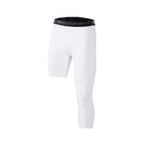 Maxbell Mens Athletic Pants Workout Leggings for Basketball Training Fitness S White Left Long