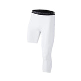 Maxbell Mens Athletic Pants Workout Leggings for Basketball Training Fitness S White Left Long