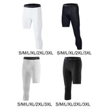 Maxbell Mens Athletic Pants Workout Leggings for Basketball Training Fitness S White Left Long