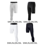 Maxbell Mens Athletic Pants Workout Leggings for Basketball Training Fitness S White Left Long