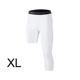 Maxbell Mens Athletic Pants Workout Leggings for Basketball Training Fitness XL White Left Long