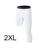 Maxbell Mens Athletic Pants Workout Leggings for Basketball Training Fitness XXL White Left Long