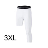 Maxbell Mens Athletic Pants Workout Leggings for Basketball Training Fitness XXXL White Left Long