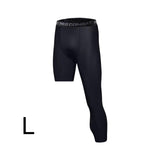 Maxbell Mens Athletic Pants Workout Leggings for Basketball Training Fitness L Black Left Long