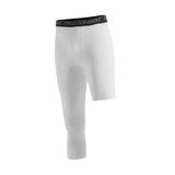 Maxbell Mens Athletic Pants Workout Leggings for Basketball Training Fitness S White Left Short