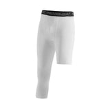 Maxbell Mens Athletic Pants Workout Leggings for Basketball Training Fitness S White Left Short