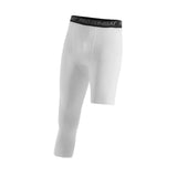 Maxbell Mens Athletic Pants Workout Leggings for Basketball Training Fitness S White Left Short