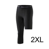 Maxbell Mens Athletic Pants Workout Leggings for Basketball Training Fitness XXL Black Left Short