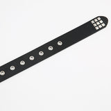 Maxbell Punk Studded Belt Rivet Belt Adjustable Eyelet Grommet Belt Fashion Design Black Size M