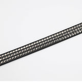 Maxbell Punk Studded Belt Rivet Belt Adjustable Eyelet Grommet Belt Fashion Design Black Size M