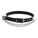 Maxbell Punk Studded Belt Rivet Belt Adjustable Eyelet Grommet Belt Fashion Design Black Size M