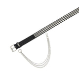 Maxbell Punk Studded Belt Rivet Belt Adjustable Eyelet Grommet Belt Fashion Design Black Size L
