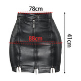 Maxbell Fashion Women PU Leather Skirt Slim Bodycon Skirt for Female Girl Cocktail S Black