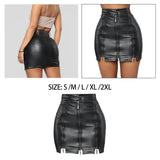 Maxbell Fashion Women PU Leather Skirt Slim Bodycon Skirt for Female Girl Cocktail S Black