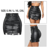 Maxbell Fashion Women PU Leather Skirt Slim Bodycon Skirt for Female Girl Cocktail S Black