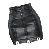 Maxbell Fashion Women PU Leather Skirt Slim Bodycon Skirt for Female Girl Cocktail S Black