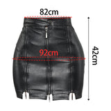 Maxbell Fashion Women PU Leather Skirt Slim Bodycon Skirt for Female Girl Cocktail M Black