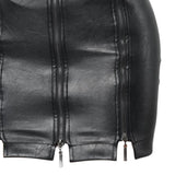 Maxbell Fashion Women PU Leather Skirt Slim Bodycon Skirt for Female Girl Cocktail XL Black