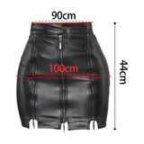 Maxbell Fashion Women PU Leather Skirt Slim Bodycon Skirt for Female Girl Cocktail XL Black