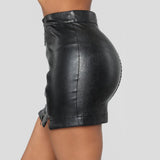 Maxbell Fashion Women PU Leather Skirt Slim Bodycon Skirt for Female Girl Cocktail XL Black