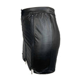 Maxbell Fashion Women PU Leather Skirt Slim Bodycon Skirt for Female Girl Cocktail XL Black