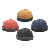 Maxbell Beanie Hats Rolled Skull Caps Stylish Retro Style Crimping for Worker Docker A